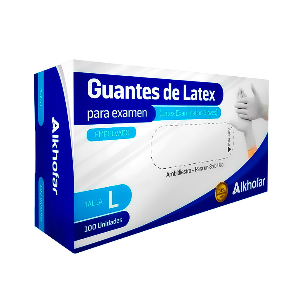 Guantes de Latex para exámen Talla L