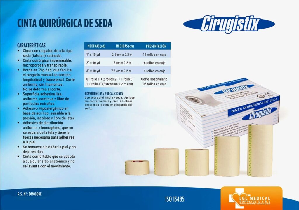Cinta Quirurgica de seda x 5 cortes