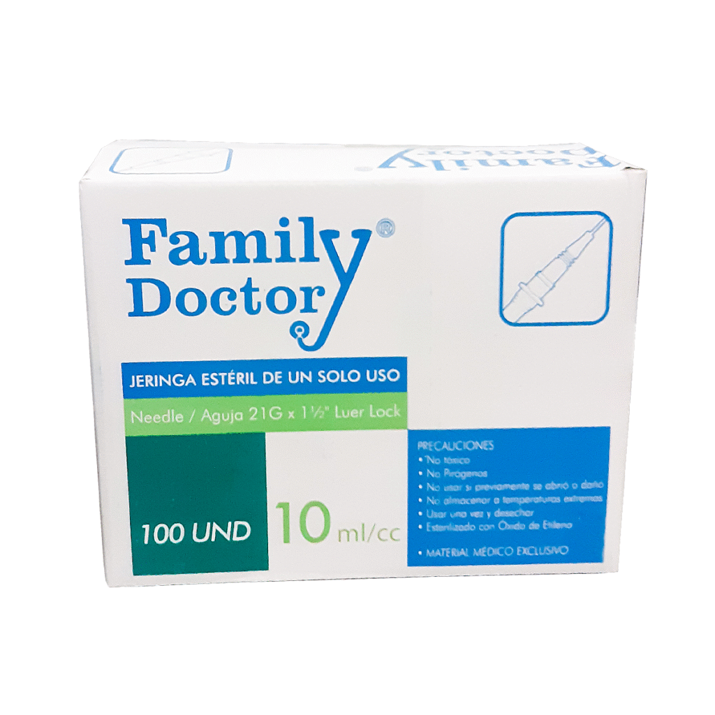 Jeringa esteril descartable 10ML- Family Doctor