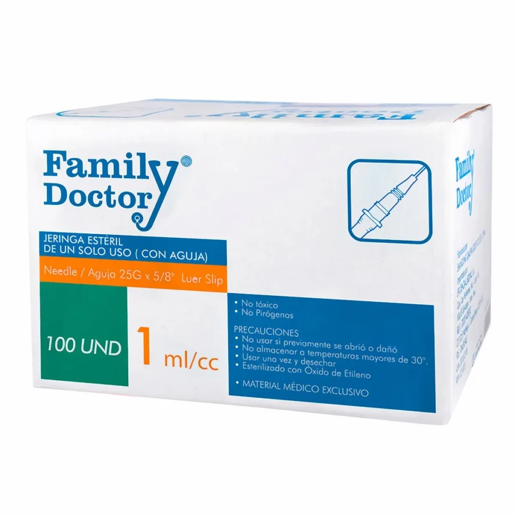 Jeringa esteril descartable 1ML- Family Doctor