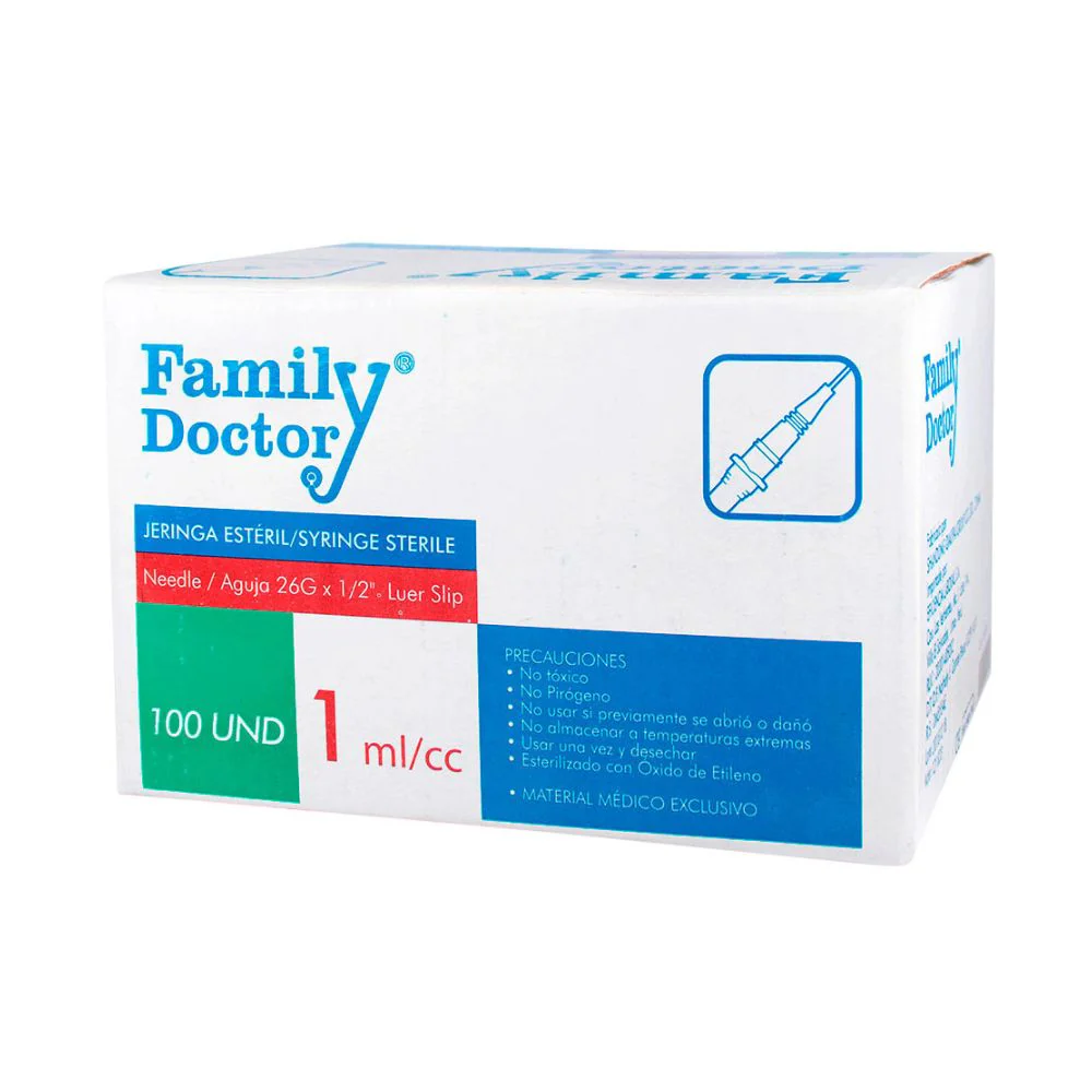Jeringa esteril descartable 1ML INSULINA- Family Doctor